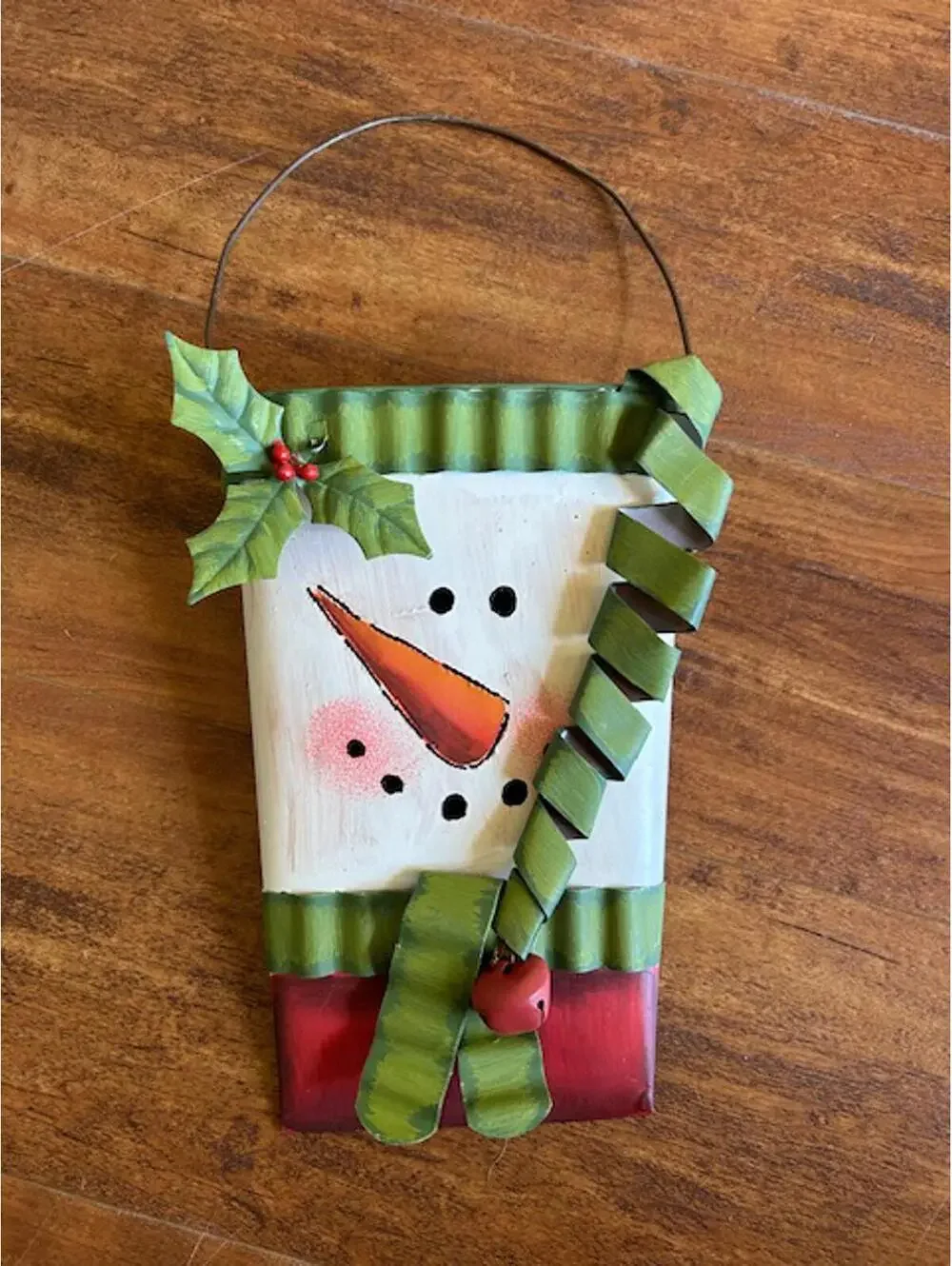 Metal Snowman Face Hanging Christmas Decoration
